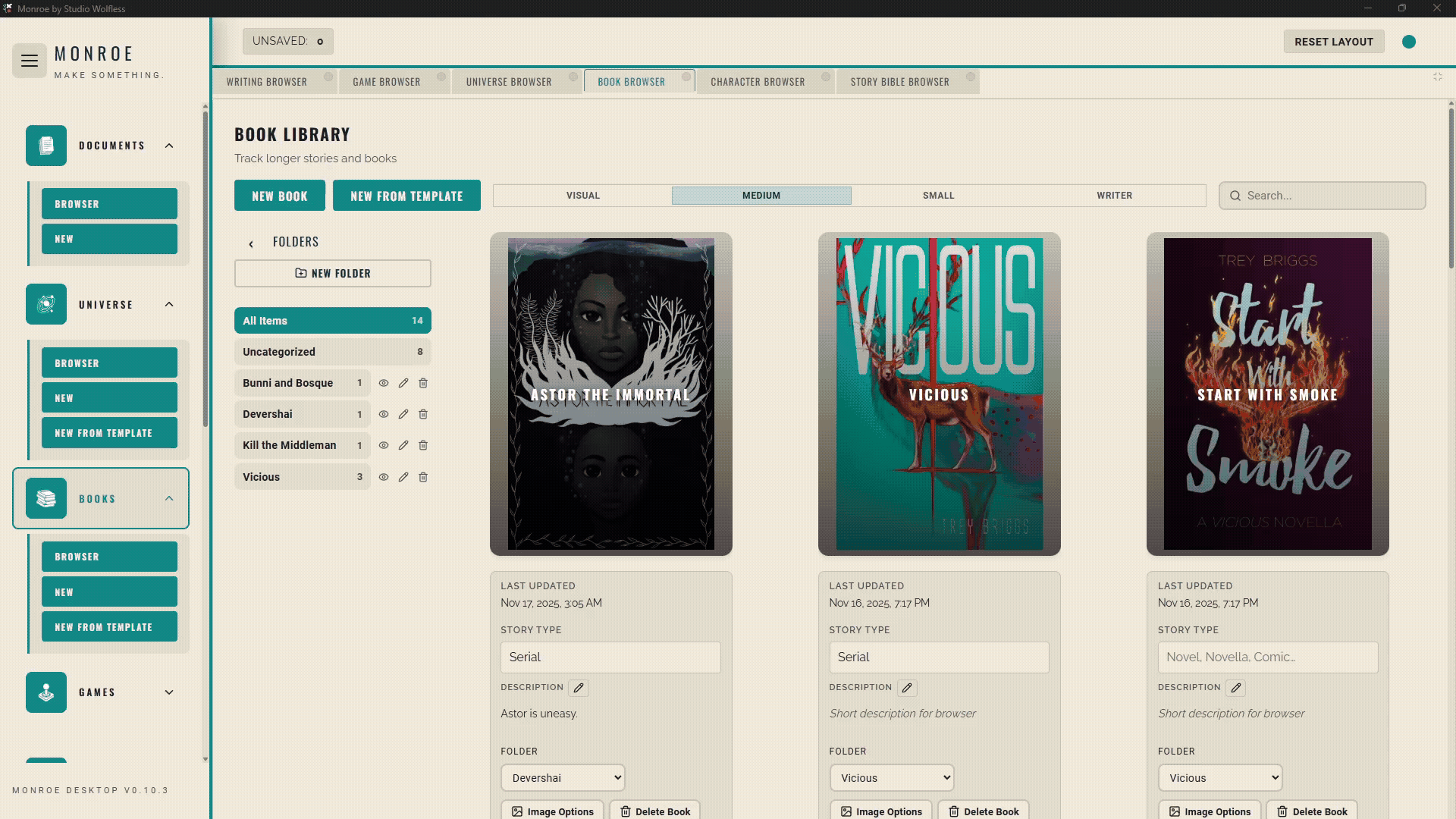 Monroe themes cycling in the app